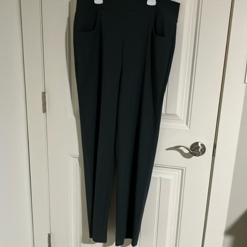 KIM & CO PANTS Full Length Pull On Pockets PEWTER GREY XL LIKE NEW